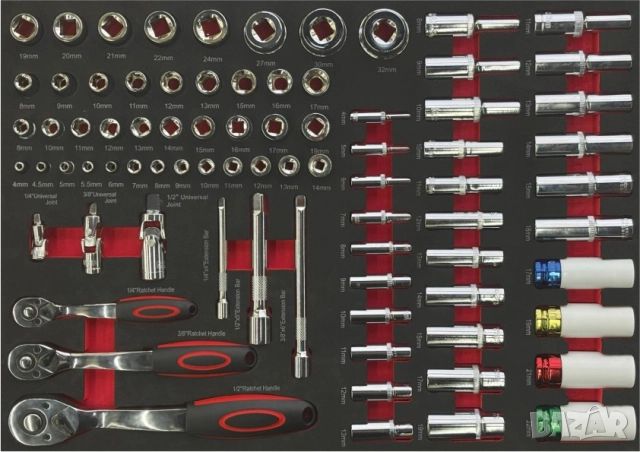 Количка за инструменти оборудвана с 258 броя инструменти, снимка 3 - Други инструменти - 51993756