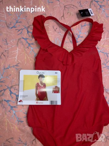 Червен цял Бански нов, снимка 2 - Бански костюми - 41749448