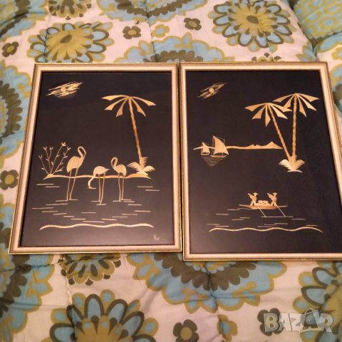 СТАРИ ЯПОНСКИ КАРТИНИ С ПОЗЛАТА , снимка 2 - Картини - 39024496