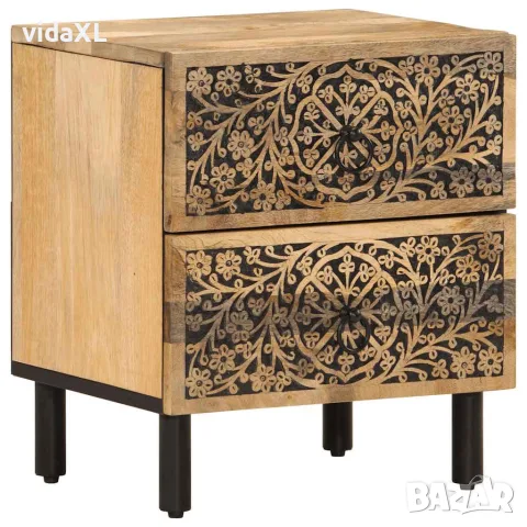 vidaXL Нощни шкафчета, 2 бр, 40x33x46 см, манго масив