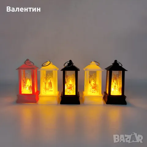 Коледна украса светеща LED пирамида, 9 х 7 х 4 см