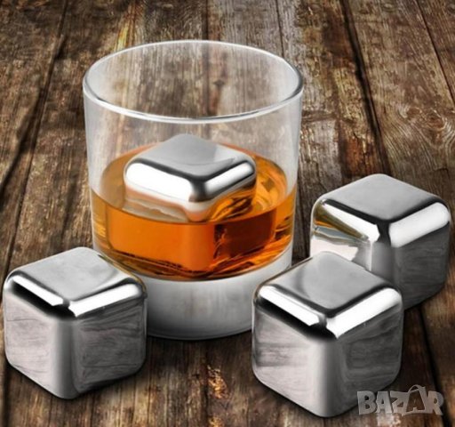 Кубчета за Изстудяване Whiskey Stones Камъни за Уиски Whisky Stones Неръждаема Стомана 30 Грама Брой, снимка 1 - Форми - 41373363