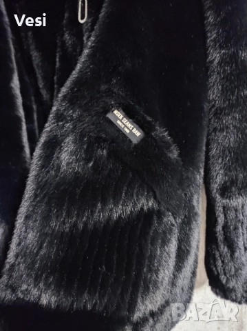 Пухено палто с качулка еко косъм ново, снимка 8 - Якета - 52267357