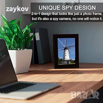 Шпионска камера Фоторамка, HD 1080P Мини Скрита Камера с Разпознаване на Движение, снимка 3 - IP камери - 52868755