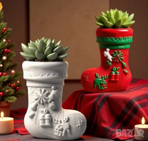 Молд кашпа коледен чорап , снимка 6 - Форми - 51500571