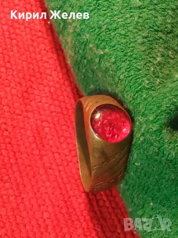 Старинен РЕТРО ОРНАМЕНТИРАН СКЪПОЦЕНЕН БРОНЗОВ ПРЪСТЕН МАЙСТОРСКА ИЗРАБОТКА с ФАСЕТИРАН ГРАНАТ 45571, снимка 16 - Антикварни и старинни предмети - 46511064