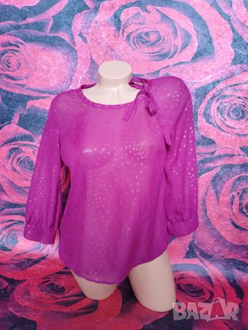 Цикламена блуза със златист оттенък М, снимка 1