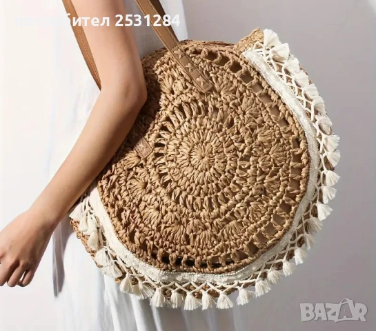 Нова кръгла чанта с бохемски акцент , цена 40 лв, снимка 7 - Чанти - 50573829