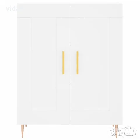 vidaXL Сайдборд, бял, 69,5x34x90 см, инженерно дърво, снимка 5 - Бюфети - 56147918