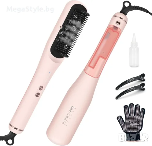 Четка за изправяне на коса Pro Steam, PARWIN PRO BEAUTY 3-в-1 четка за изправяне на коса с пара