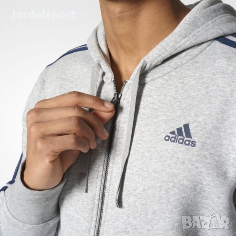 Мъжко горнище Adidas Essentials 3-Stripes Fleece, снимка 3 - Спортни дрехи, екипи - 44365564