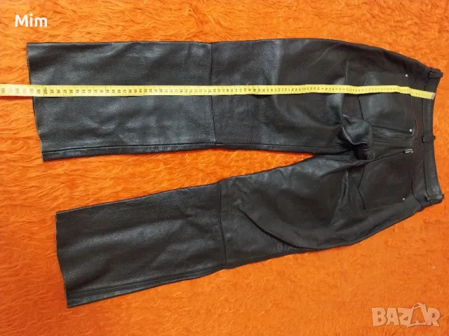 44 Черен кожен панталон/ моторджийски/от естествена кожа , снимка 8 - Панталони - 49341079
