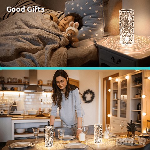 LED ОГЛЕДАЛНА КРИСТАЛНА ЛАМПА NEONSPACE, 16 ЦВЯТА, снимка 5 - Лед осветление - 42454352