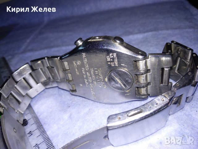 SWATCH SWISS AG2005 Марков ОРИГИНАЛЕН ШВЕЙЦАРСКИ КВАРЦОВ ЧАСОВНИК с ВЕРИЖКА БЛАГОРОДНА СТОМАНА 35320, снимка 3 - Мъжки - 39893611
