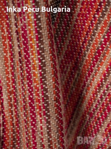 Автентичнo еквадорско унисекс пончо, 100% вълна, оранжево-червено, снимка 7 - Блузи с дълъг ръкав и пуловери - 40189932