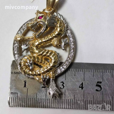 Златна висулка(дракон) 25.58гр., снимка 3 - Колиета, медальони, синджири - 53384786