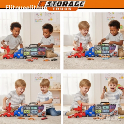 Камион за съхранение - автовоз с колички STORAGE TRUCK, снимка 3 - Коли, камиони, мотори, писти - 52166825