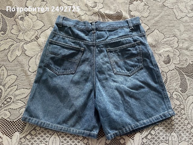Къси дънкови панталони, висока талия, снимка 1 - Къси панталони и бермуди - 40954488
