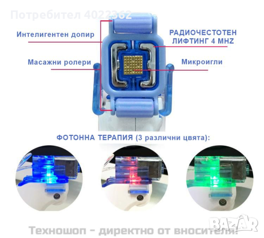 Професионален уред за мезотерапия 3 в 1 с RF и фотонна терапия - TS1253, снимка 4 - Медицинска апаратура - 44665089