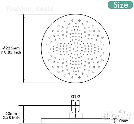 Нов кръгъл душ с дъждовен ефект / Регулируема въртяща то/ Регулируема въртяща се глава Баня Дом Спа, снимка 3 - Други стоки за дома - 41229967
