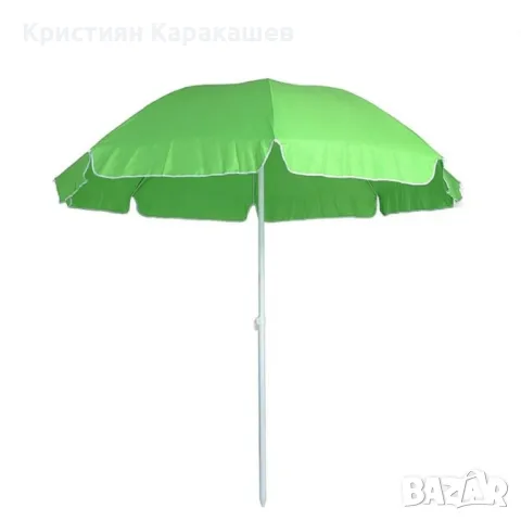 Градински чадър, осмоъгълен, чупещ, зелен, 200 см, снимка 1