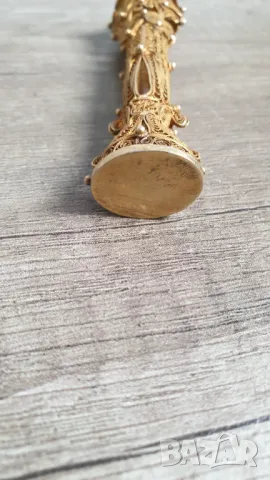 Стара сребърна филигранна заготовка за печат с позлата, снимка 4 - Други ценни предмети - 47351344