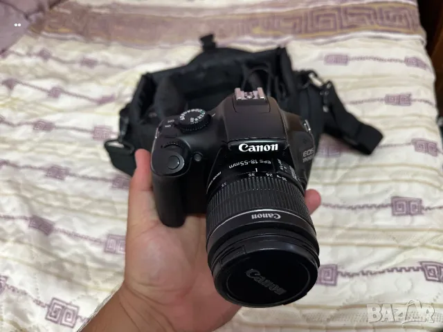 Canon EOS 1100D с обектив EFS 18-55mm – пълен комплект, снимка 1 - Фотоапарати - 47492381