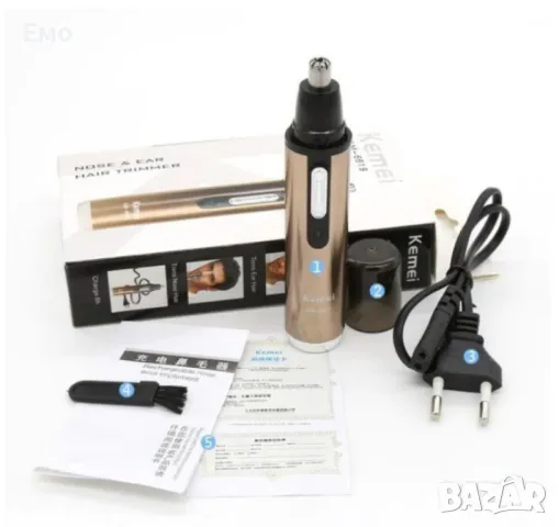 Електрически тример за уши, нос и бакенбарди, снимка 4 - Тримери - 47779427