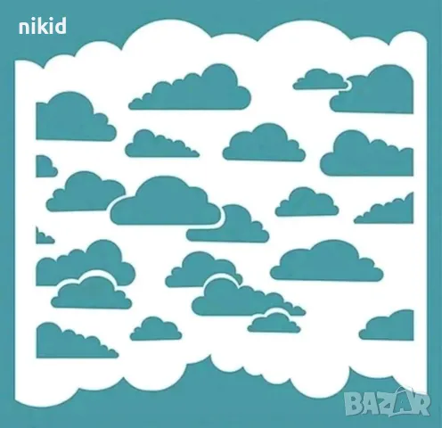 Облак облаци небе стенсил шаблон за спрей за торта украса Scrapbooking