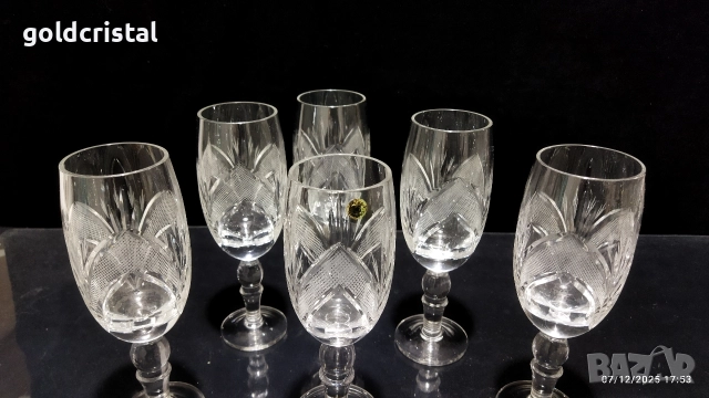 Кристални чаши за вино Рамона , снимка 2 - Антикварни и старинни предмети - 36241346