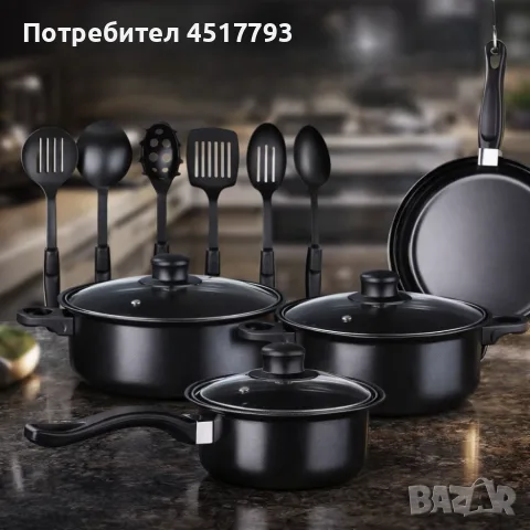 Комплект съдове за готвене от 13 части,незалепващо покритие, снимка 6 - Съдове за готвене - 55777664