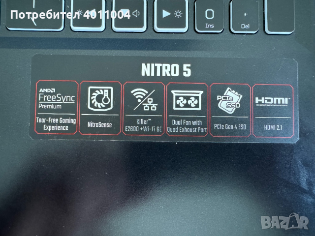 Acer nitro 5 GAMING LAPTOP, снимка 5 - Лаптопи за игри - 44483538