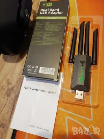 1200Mbps WiFi USB адаптер Dual Band 2.4G+5Ghz Wi-Fi, снимка 6 - Мрежови адаптери - 48411264