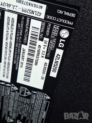 Основна платка LD36M EAX65142403(1.0) for,LG 42LN5200 for 42inc LC420DUE-SFR5, снимка 7 - Части и Платки - 50504507