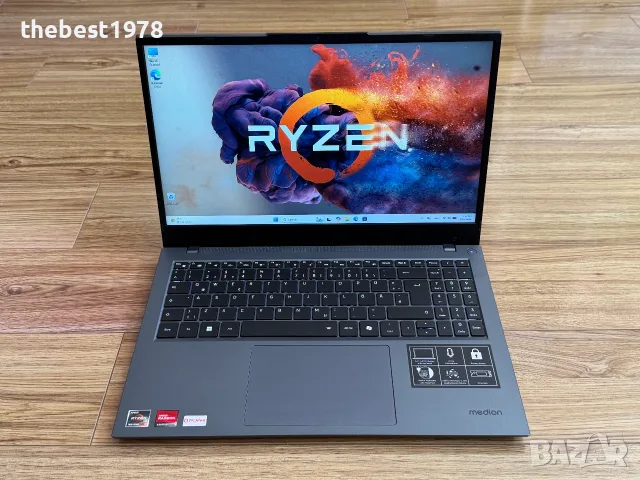 15.6 Medion Avantum`Ryzen 7430U/16GB RAM/256GB SSD/Full HD IPS/Батерия 12ч/Подсветка