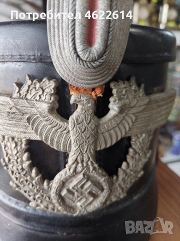 НЕМСКА ПОЛИЦЕЙСКА КАСКА ТИП "ШАКО" , снимка 6 - Антикварни и старинни предмети - 53629054