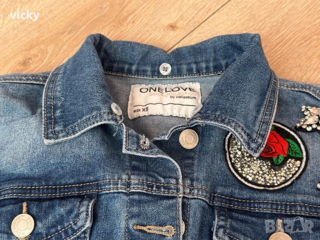 Дамско дънково яке, размер XS, снимка 4 - Якета - 50026185