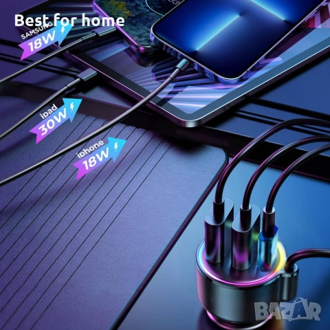 FM предавател joyroom JR-CL18, 2x USB + USB-C, 30W, снимка 4 - Други - 51775942