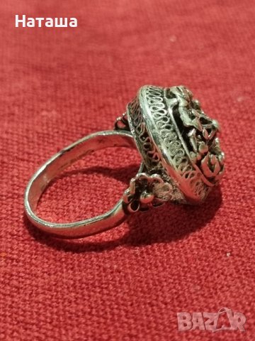 Възрожденски филигранен сребърен пръстен, снимка 4 - Антикварни и старинни предмети - 41937816