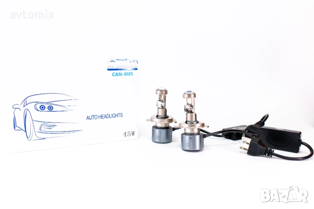 LED Крушки Н4 с лупи,12-24v canbus, снимка 3 - Аксесоари и консумативи - 51804979