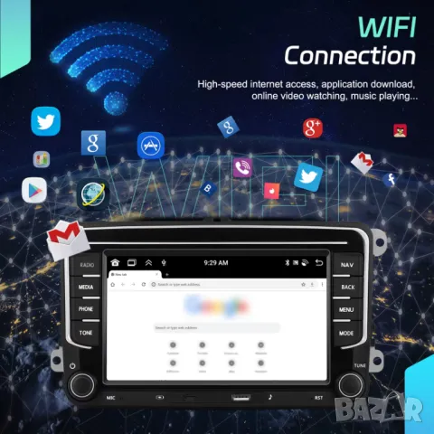 Мултимедия, VW, плеър, двоен дин, volkswagen, навигация, Golf 5, passat, touran, Seat, Skoda Android, снимка 8 - Аксесоари и консумативи - 49901234