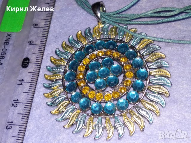 ПОСРЕБРЕН ФЛОРАЛЕН КРИСТАЛЕН БЛЕСТЯЩ АРТ МЕДАЛЬОН КОЛИЕ 33119, снимка 10 - Колиета, медальони, синджири - 39190871