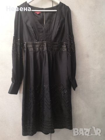 Официална Черна Рокля Естествена коприна, размер L, Monsoon