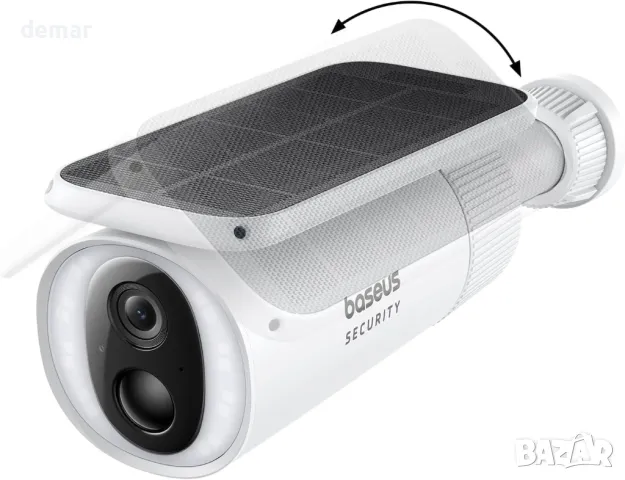 Външна безжична охранителна камера Baseus S1 със соларен панел,2К,145°, снимка 1