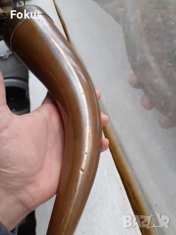 Страхотен голям масивен меден рог - бакър - Уникат, снимка 4 - Антикварни и старинни предмети - 50978479