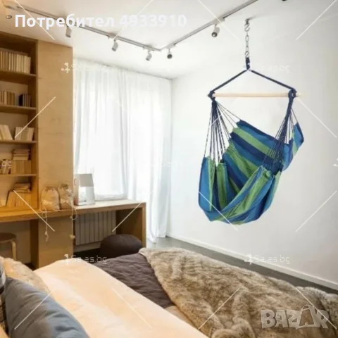 ПРОМОЦИЯ - Голям хамак с въжета. Издръжливост до 150 кг. Подходящ за градина, веранда, тераса и дом., снимка 2 - Градински мебели, декорация  - 55874236
