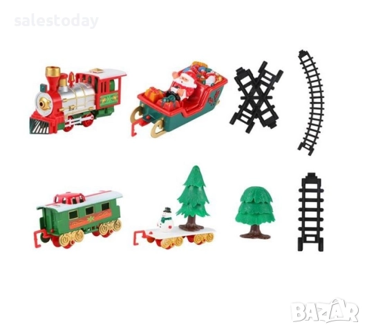 Коледно влакче и релси с Дядо Коледа, 22 части, снимка 3 - Влакчета, самолети, хеликоптери - 52533084