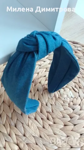 Диадеми от деним с възел / Диадема от деним с дунапрен , снимка 4 - Аксесоари за коса - 48940978