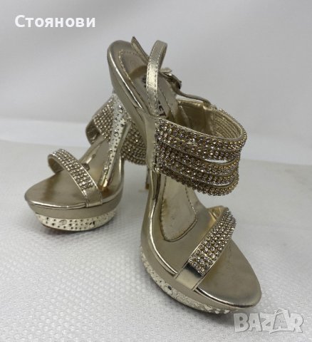 Летни Сандали с камъчета и висок ток 