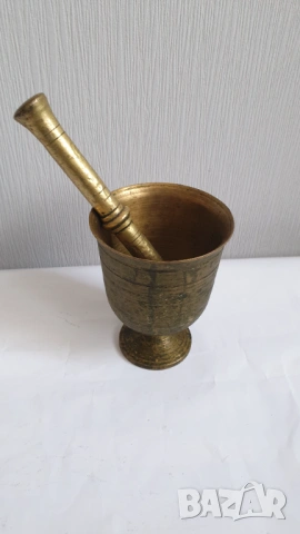 Старинно бронзово хаванче с чукало, снимка 4 - Антикварни и старинни предмети - 53696118